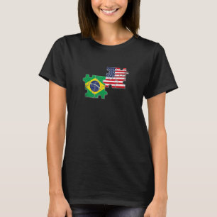 Brasilien, Brasilien, brasilianska amerikanska Fla T Shirt