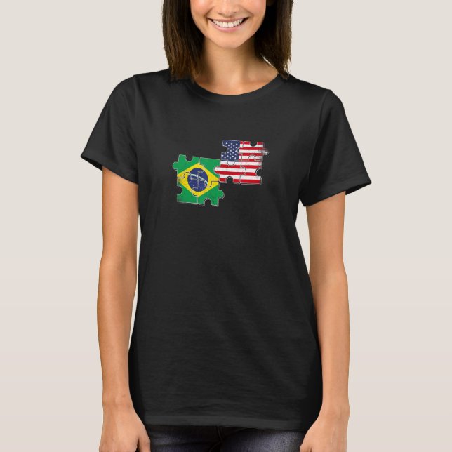 Brasilien, Brasilien, brasilianska amerikanska Fla T Shirt (Framsida)