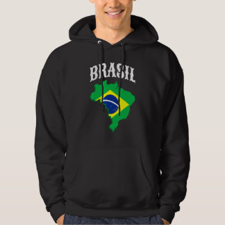 Brasilien Brazil Pride Flagga Hoodie