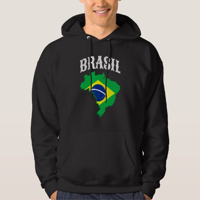 Brasilien Brazil Pride Flagga Hoodie (Framsida)
