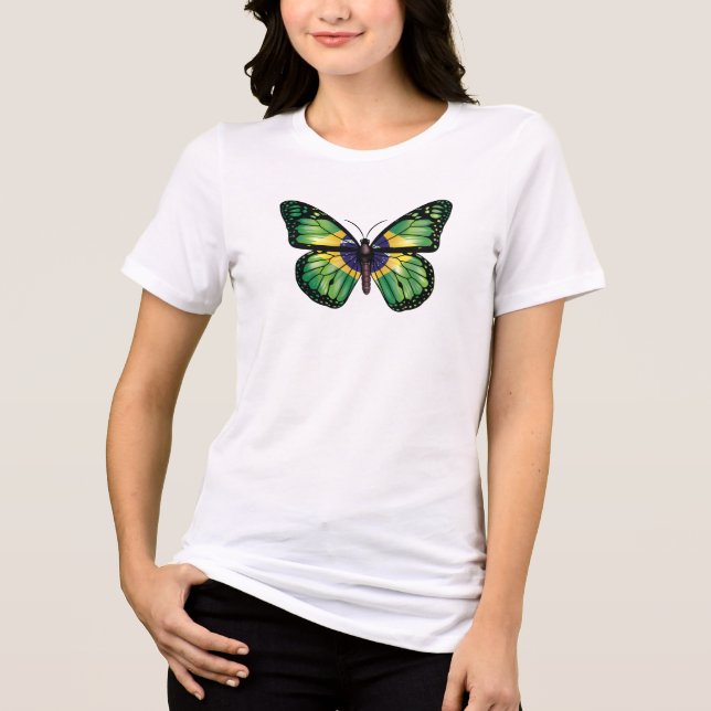Brasilien Butterfly Monarque Flagga T Shirt (Framsida)