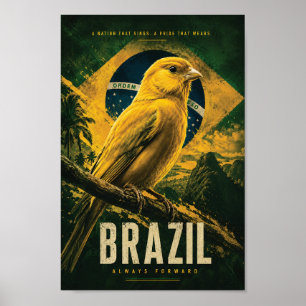 Brasilien Canarinho Patriotisk Väggkonst Affisch