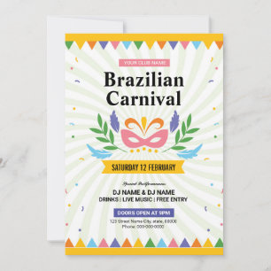 Brasilien Carnival Party Flyer Inbjudningar