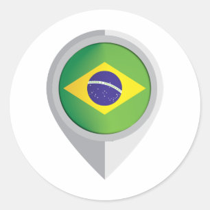 Brasilien-centerplats, Flagga Runt Klistermärke