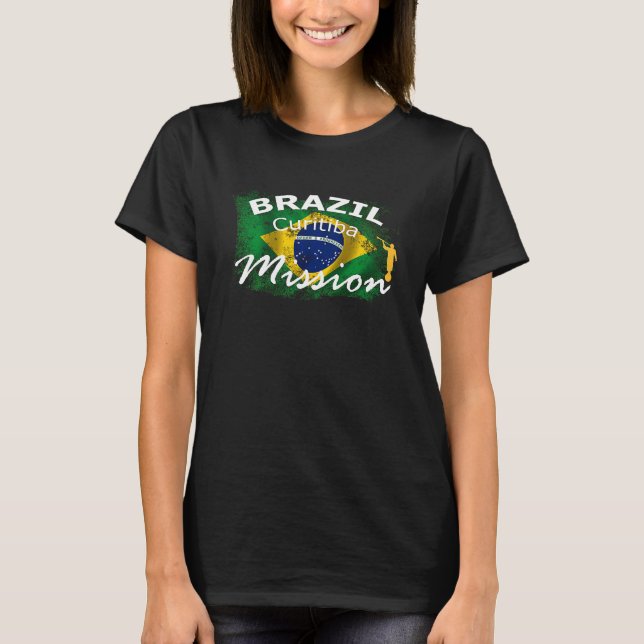 Brasilien Curitiba Mormon LDS Uppdrag missionär T Shirt (Framsida)