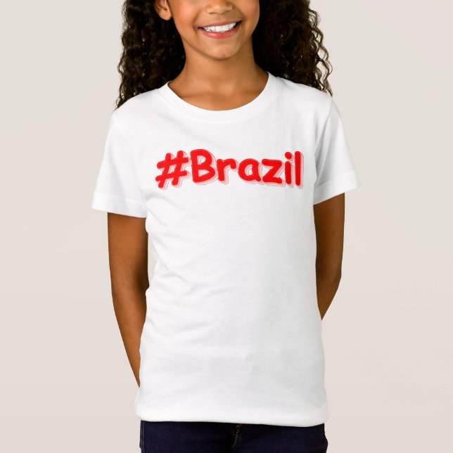 "#Brasilien" Cute Design. Köp nu T Shirt (Framsida)