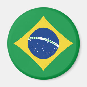 Brasilien Fisheye Flagga Magnet