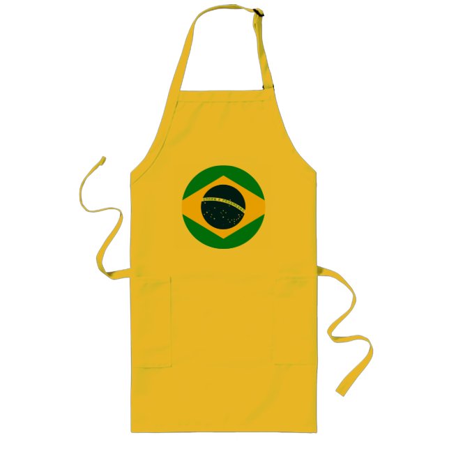 Brasilien flagga Apron Långt Förkläde (Framsidan)