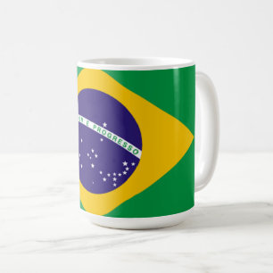 Brasilien: Flagga Brasilien Kaffemugg
