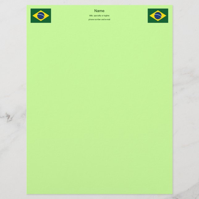 Brasilien flagga brevhuvud (Framsida)