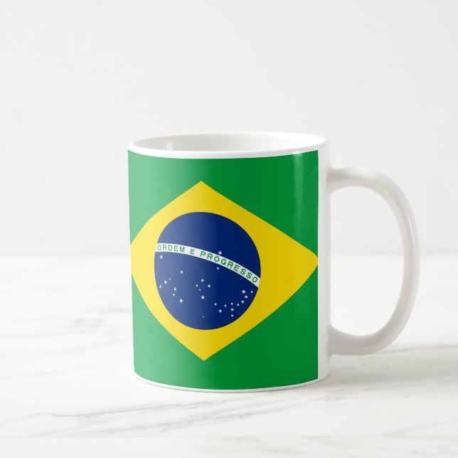 Brasilien Flagga Ceramic Mugg (Höger)
