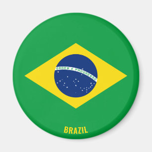 Brasilien Flagga Charming Patriotic Magnet