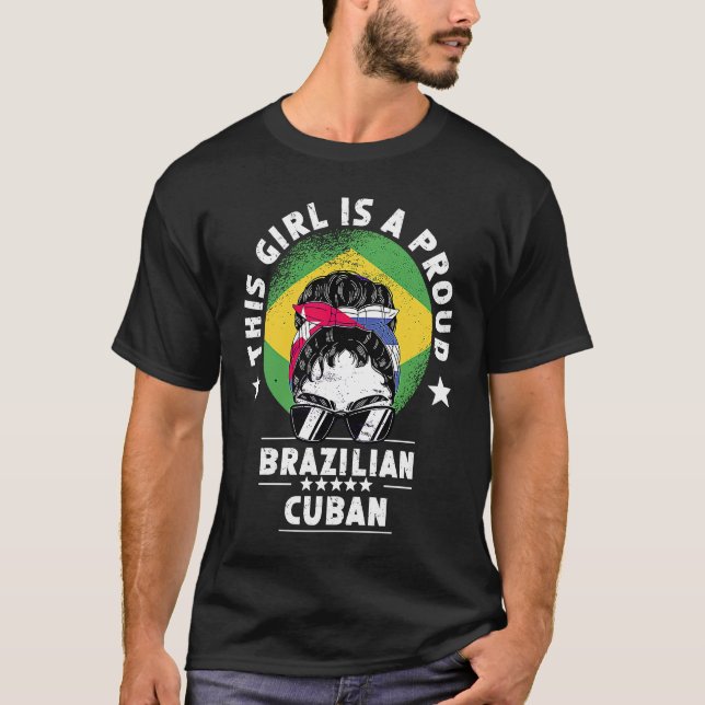 Brasilien Flagga Cuba Grown Women Girl Citizen Pri T Shirt (Framsida)