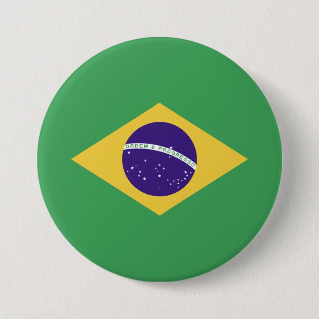 Brasilien Flagga Emblem Knapp (Framsida)