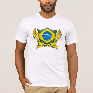Brasilien Flagga Emblem Tee