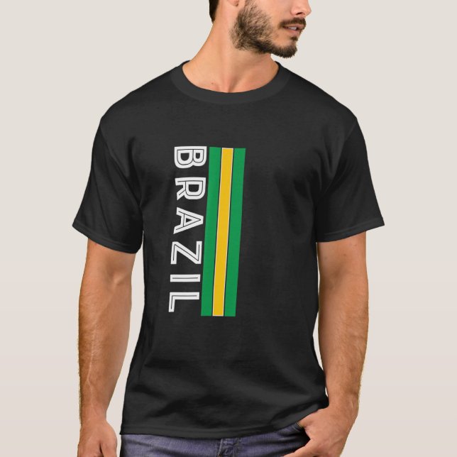 Brasilien Flagga Färg T Shirt (Framsida)