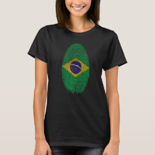 Brasilien Flagga Fingerprint Det finns i min DNA f T Shirt