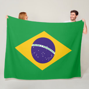 Brasilien flagga fleecefilt