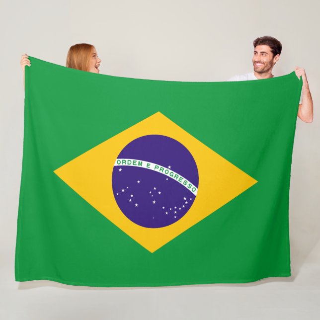 Brasilien flagga fleecefilt (På plats)