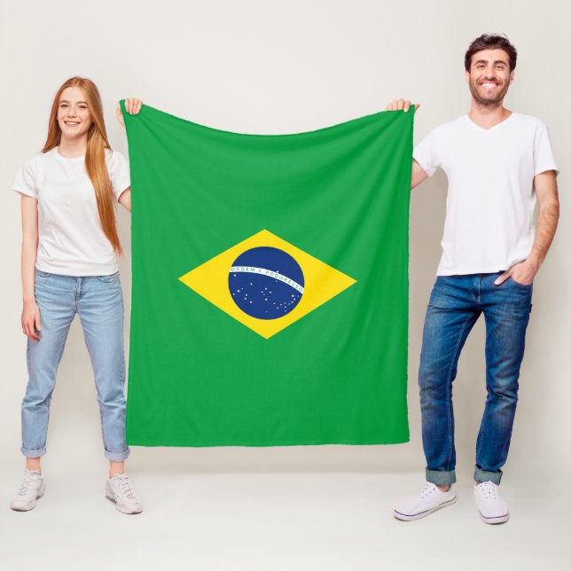 Brasilien flagga fleecefilt (På plats)