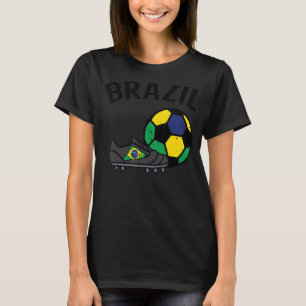 Brasilien Flagga Fotboll Skor Fotboll Fan Man Kvin T Shirt