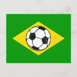 Brasilien Flagga | Fotbollssketch Vykort