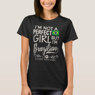 Brasilien Flagga Girl Brazilian Pride Souvenir Wom T Shirt