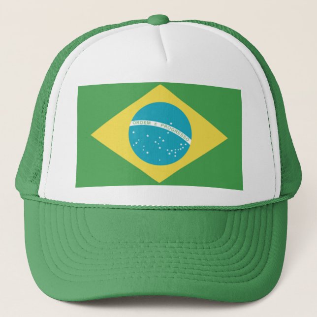 Brasilien Flagga Hat Truckerkeps (Framsida)