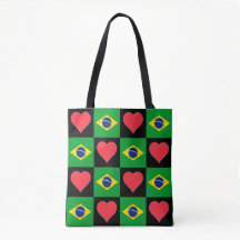 Brasilien Flagga Heart Mönster Patriotic Brazilian
