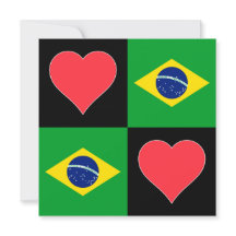 Brasilien Flagga Heart Patriotic Brazilian Hälsnin