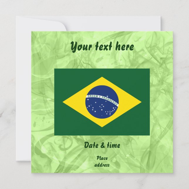Brasilien flagga inbjudningar (Framsida)