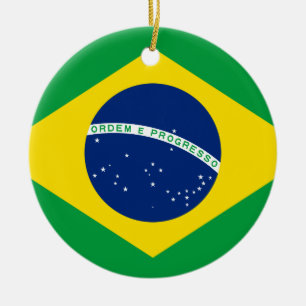 Brasilien flagga julgransprydnad keramik