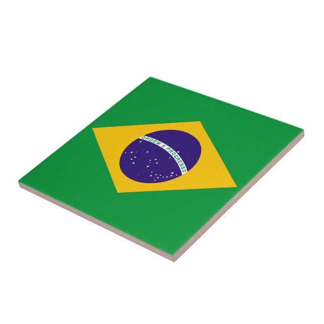 Brasilien Flagga Kakelplatta (Sidan)