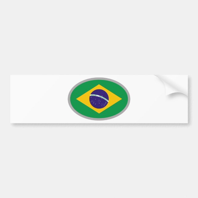 Brasilien flagga - kall design! bildekal (Framsidan)