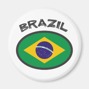 Brasilien flagga - kall design! magnet