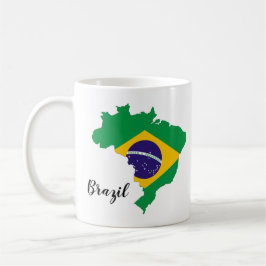 Brasilien Flagga Karta Kaffemugg