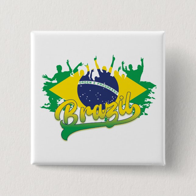 Brasilien Flagga Knapp (Framsida)