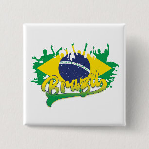 Brasilien Flagga Knapp