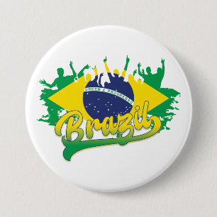 Brasilien Flagga Knapp