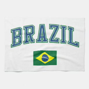 Brasilien + Flagga Kökshandduk