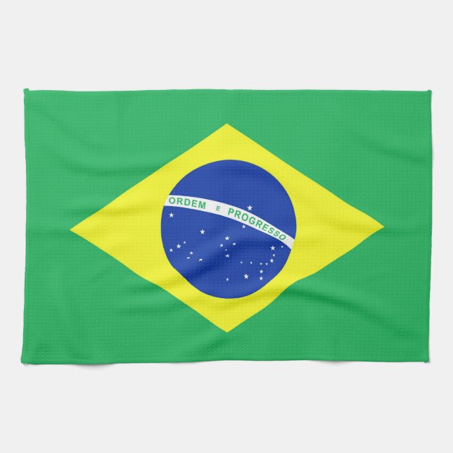 Brasilien flagga kökshandduk (Horisontell)