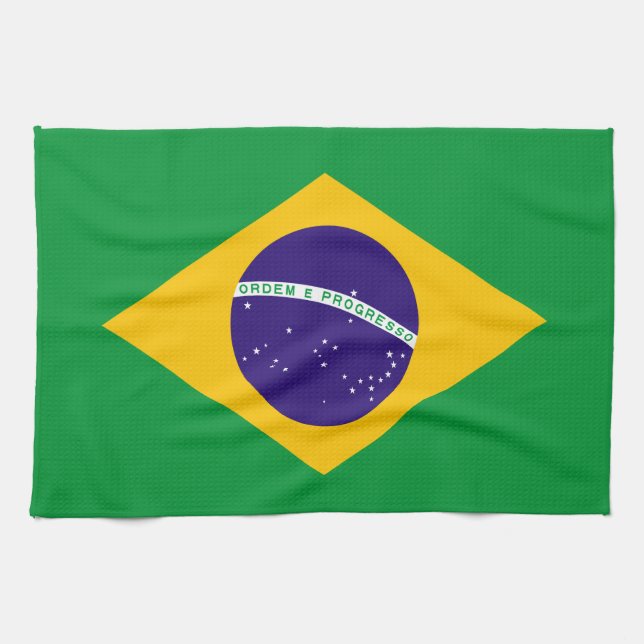Brasilien Flagga Kökshandduk (Horisontell)