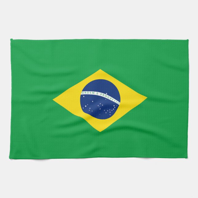 Brasilien flagga kökshandduk (Horisontell)