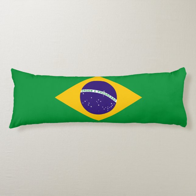 Brasilien Flagga Kroppskudde (Framsidan)