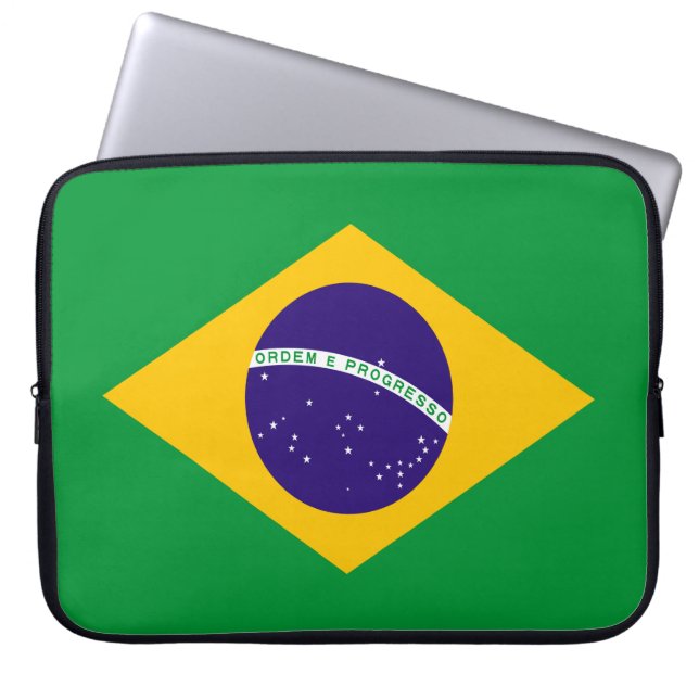 Brasilien Flagga Laptop Fodral (Framsidan)