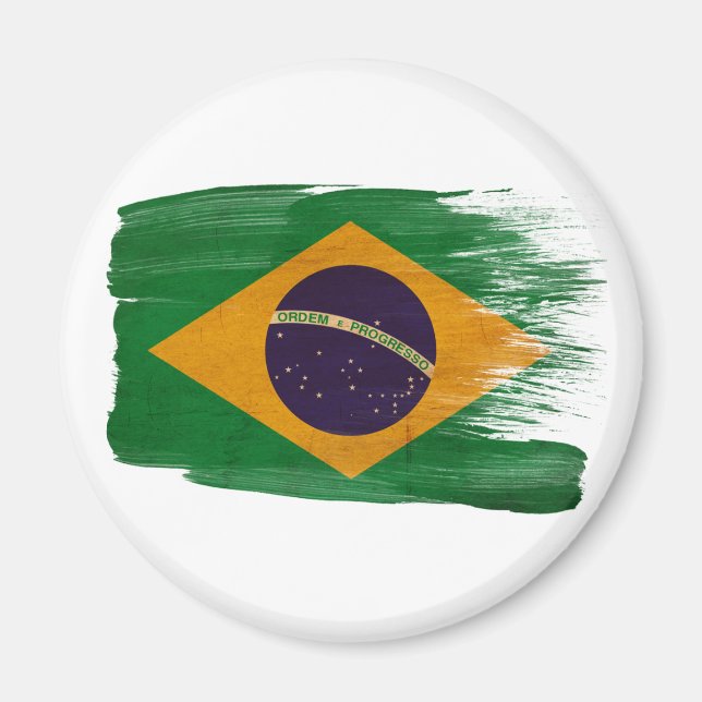 Brasilien Flagga Magnet (Framsidan)