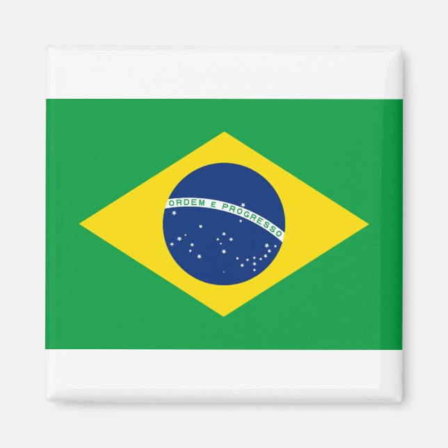 Brasilien Flagga Magnet (Framsidan)