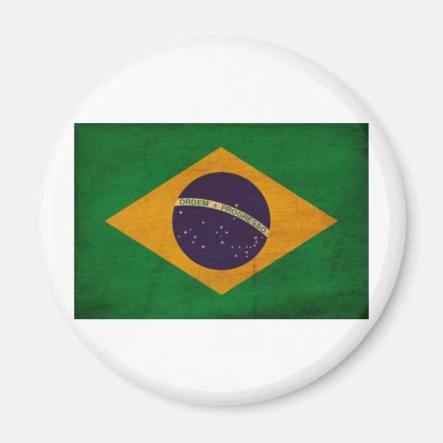 Brasilien Flagga Magnet (Framsidan)