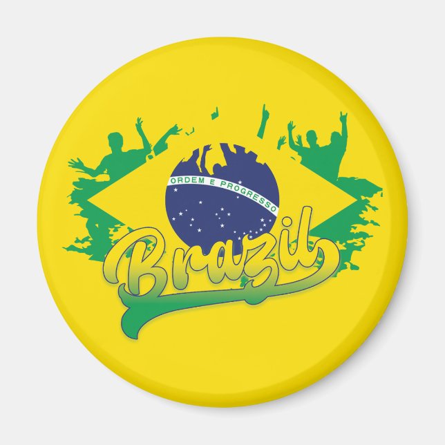 Brasilien Flagga Magnet (Framsidan)