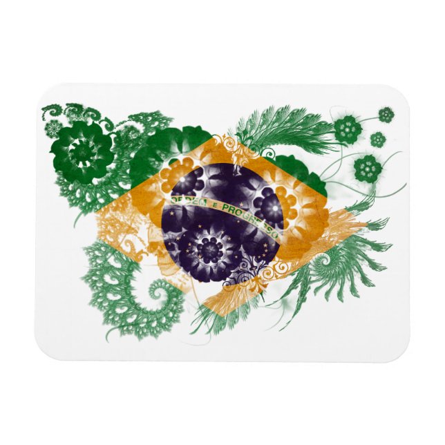Brasilien Flagga Magnet (Horisontell)